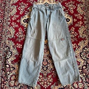 Dickies Double Knee Baggy Women’s 26R Light Wash Blue Denim Jeans